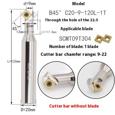 6037 45 degree inside and outside positive and negative chamfering cutter CNC rounding chamfering cutter SD SPK upper and lower bore reverse pull chamfering cutter bar Shandong Denso Pricision Tools Co.,Ltd.